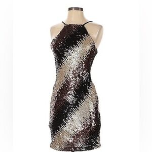 Teeze Me metallic sequin cocktail dress